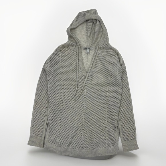 Autumn Cashmere Sweaters - Autumn Cashmere XS‎ Sweater 100% Cashmere Hooded Open Knit Gray Sand Soft Cozy